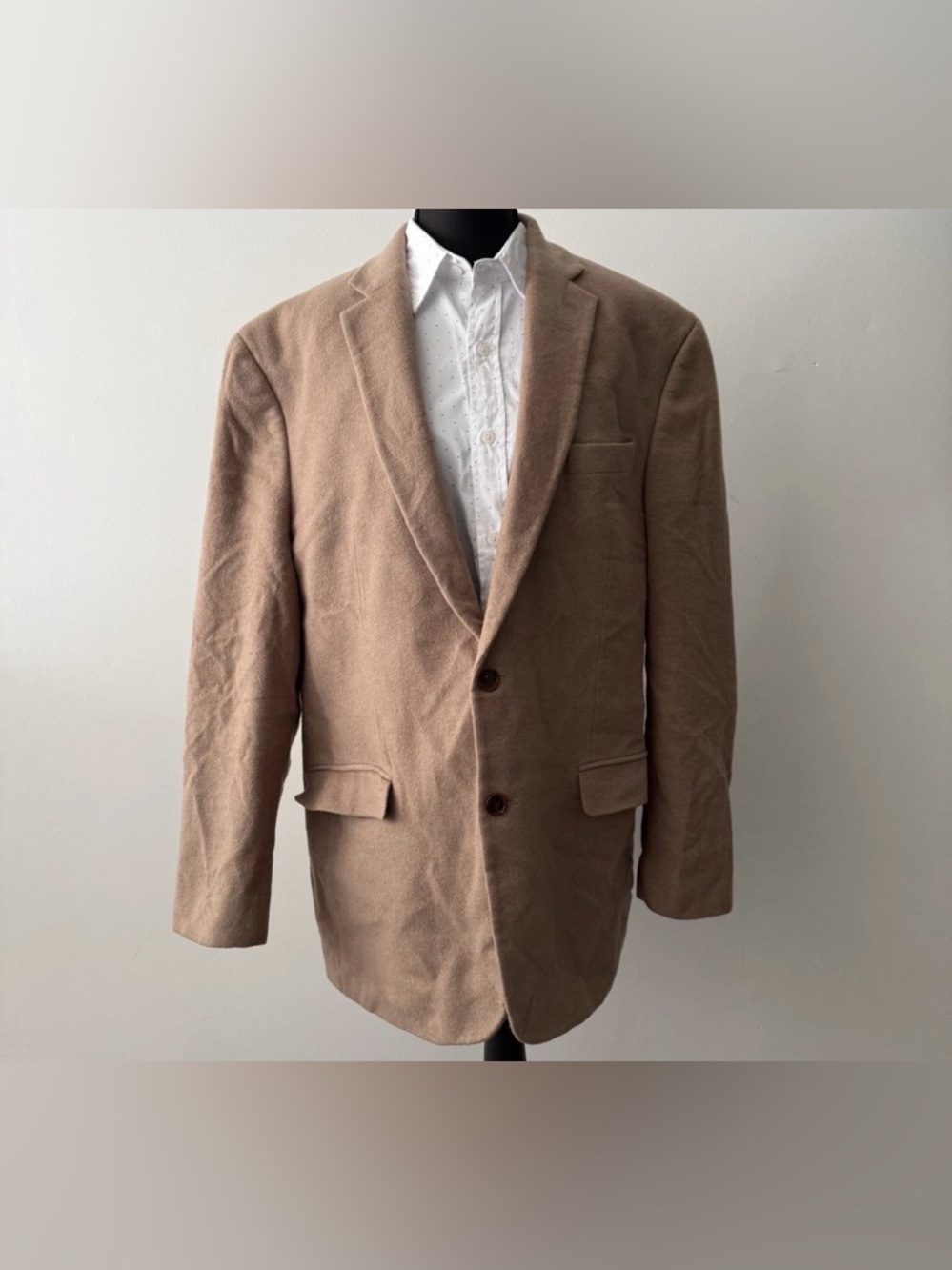 Ralph Lauren Sport Coat Blazer Men’s 44L Wool Cashmere Silk 2 Button Jacket Tan